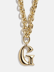 Chunky Chain Initial Necklace - Gold