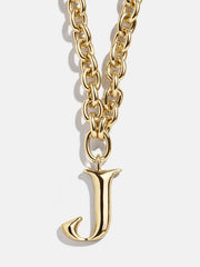 Chunky Chain Initial Necklace - Gold