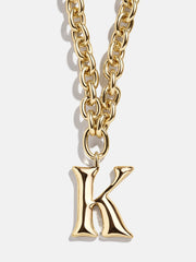 Chunky Chain Initial Necklace - Gold