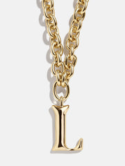 Chunky Chain Initial Necklace - Gold