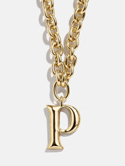 Chunky Chain Initial Necklace - Gold