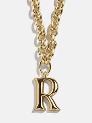 Chunky Chain Initial Necklace - Gold