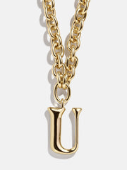 Chunky Chain Initial Necklace - Gold