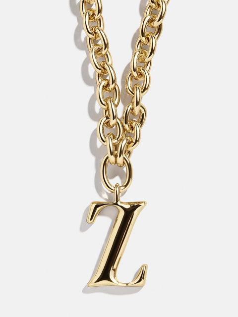 Chunky Chain Initial Necklace - Gold