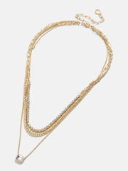 Kenna Layered Necklace - Gold/Pavé