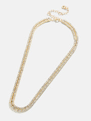 Becca Layered Tennis Necklace - Gold/Pavé