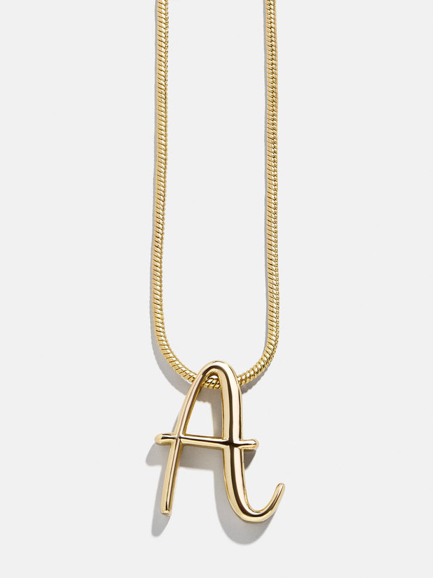 Script Initial Necklace - Gold