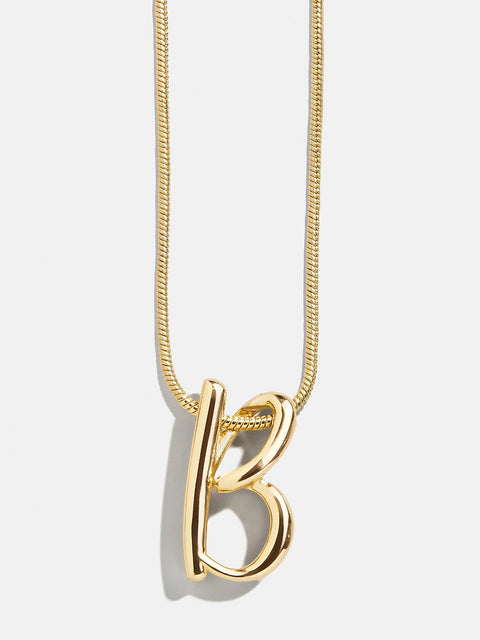 Script Initial Necklace - Gold