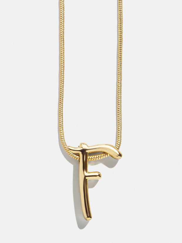 Script Initial Necklace - Gold