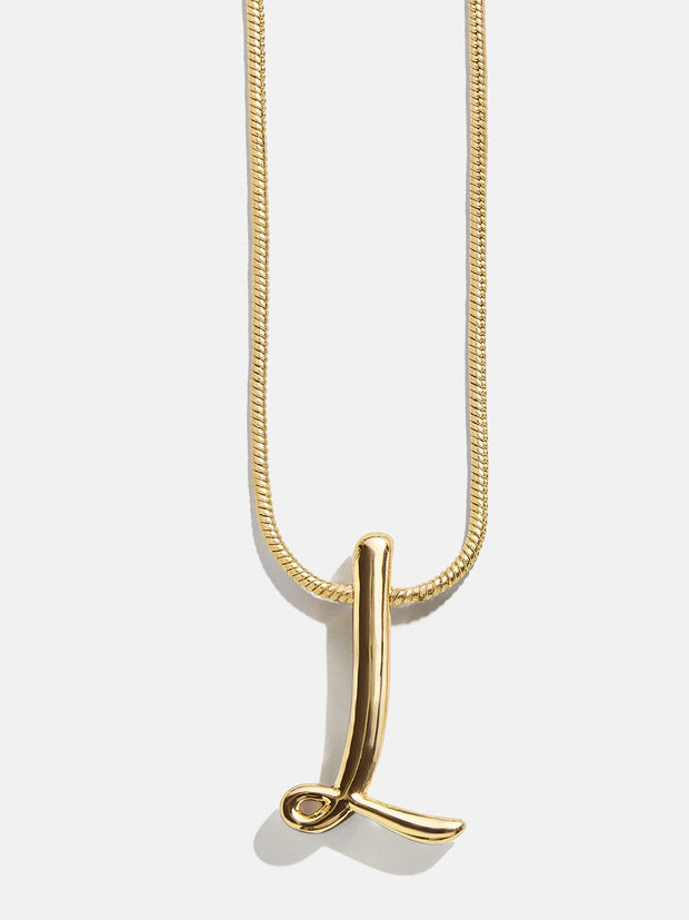 Script Initial Necklace - Gold