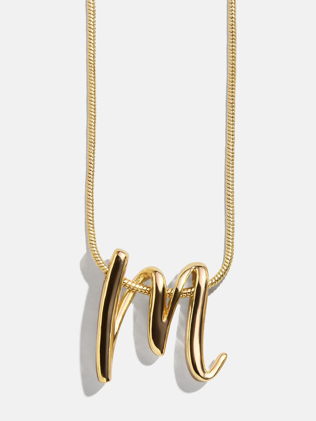 Script Initial Necklace - Gold