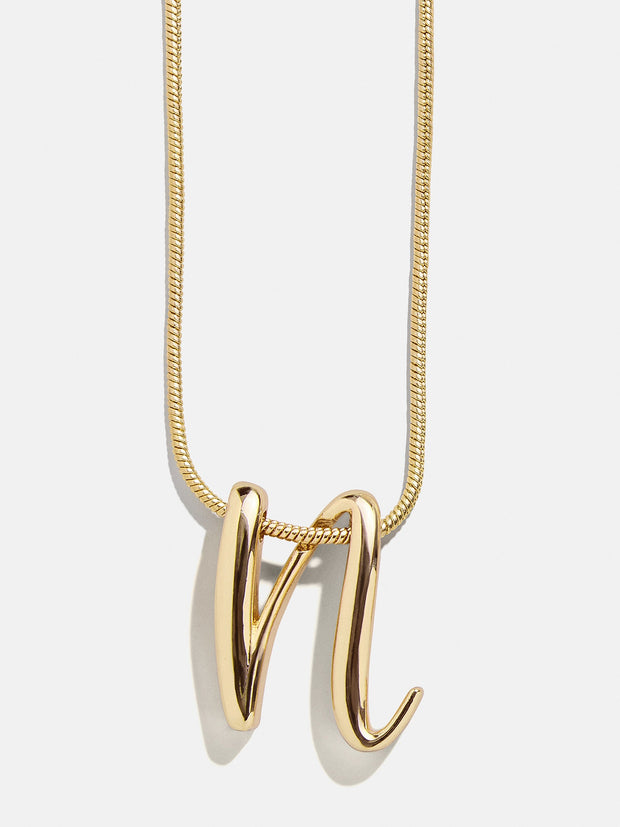 Script Initial Necklace - Gold