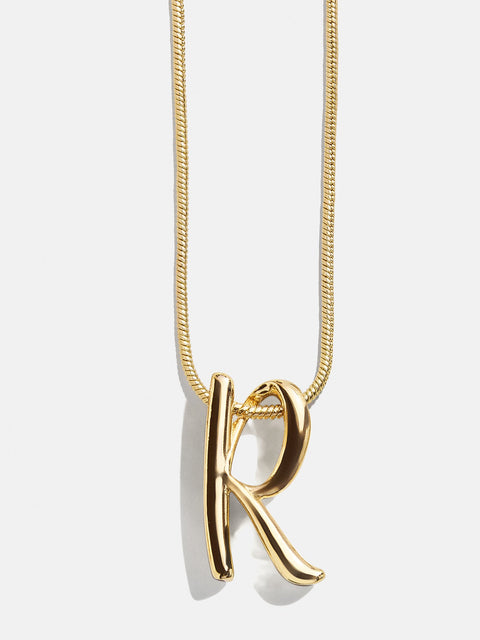 Script Initial Necklace - Gold