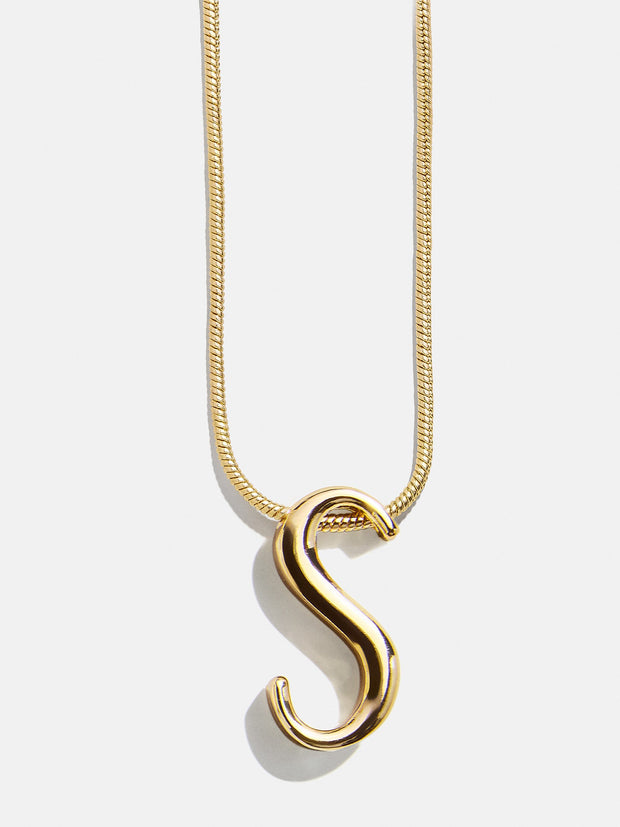 Script Initial Necklace - Gold