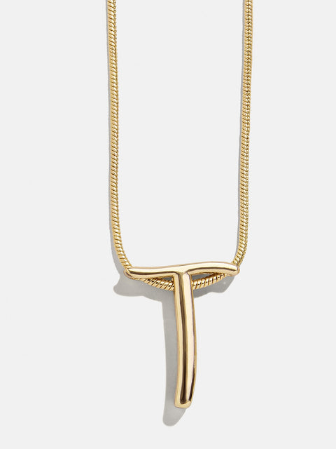 Script Initial Necklace - Gold