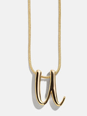 Script Initial Necklace - Gold