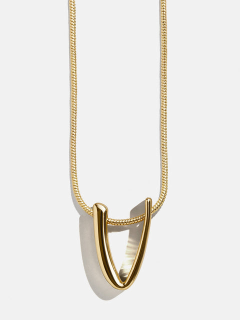 Script Initial Necklace - Gold