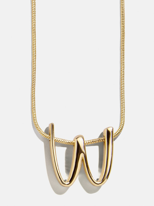 Script Initial Necklace - Gold