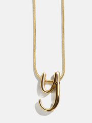 Script Initial Necklace - Gold