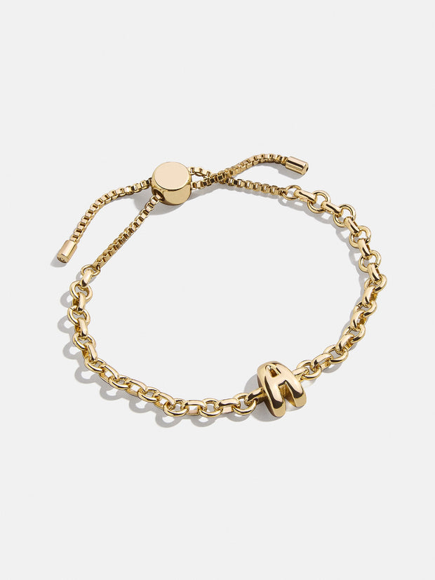 Chunky Chain Initial Bracelet - Gold