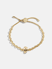 Chunky Chain Initial Bracelet - Gold