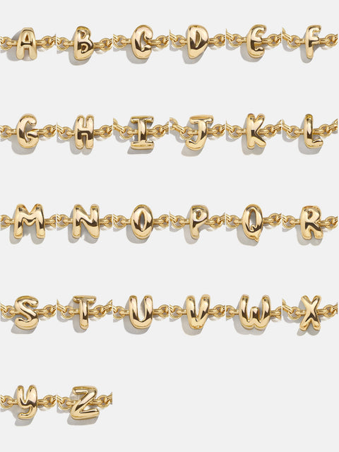 Chunky Chain Initial Bracelet - Gold