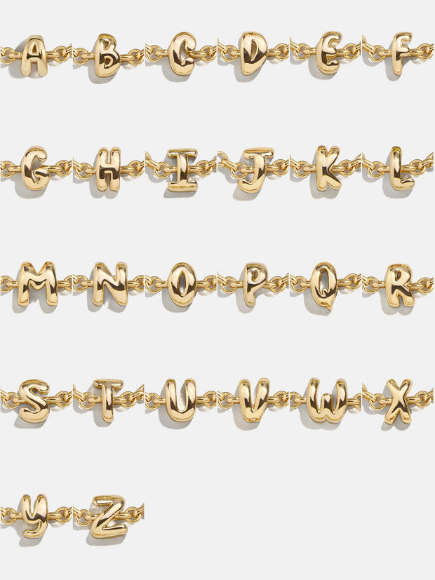 Chunky Chain Initial Bracelet - Gold