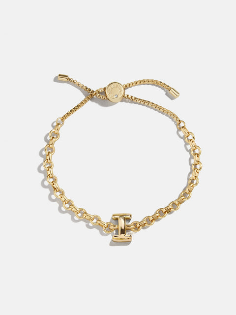 Chunky Chain Initial Bracelet - Gold