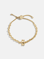 Chunky Chain Initial Bracelet - Gold