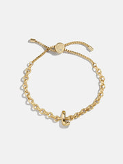 Chunky Chain Initial Bracelet - Gold