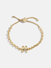 Chunky Chain Initial Bracelet - Gold