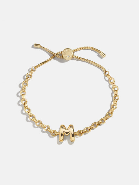 Chunky Chain Initial Bracelet - Gold