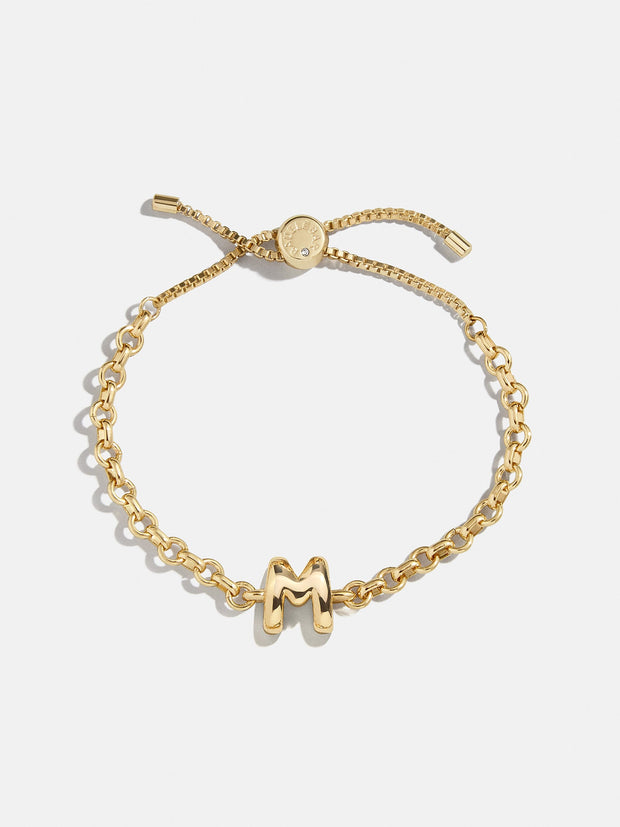 Chunky Chain Initial Bracelet - Gold