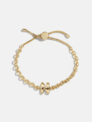 Chunky Chain Initial Bracelet - Gold