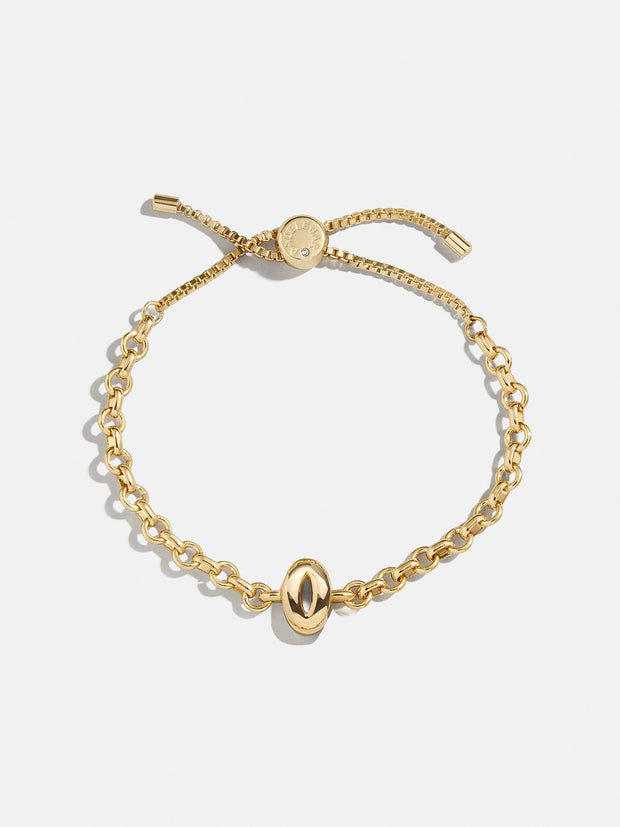 Chunky Chain Initial Bracelet - Gold