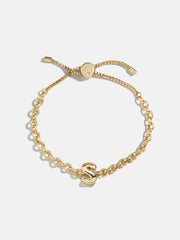 Chunky Chain Initial Bracelet - Gold