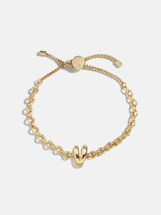 Chunky Chain Initial Bracelet - Gold