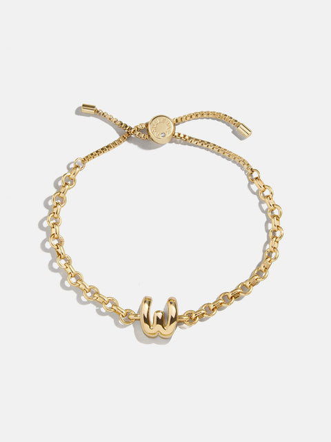 Chunky Chain Initial Bracelet - Gold