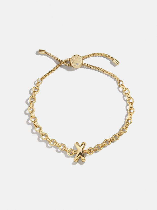 Chunky Chain Initial Bracelet - Gold