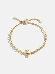 Chunky Chain Initial Bracelet - Gold