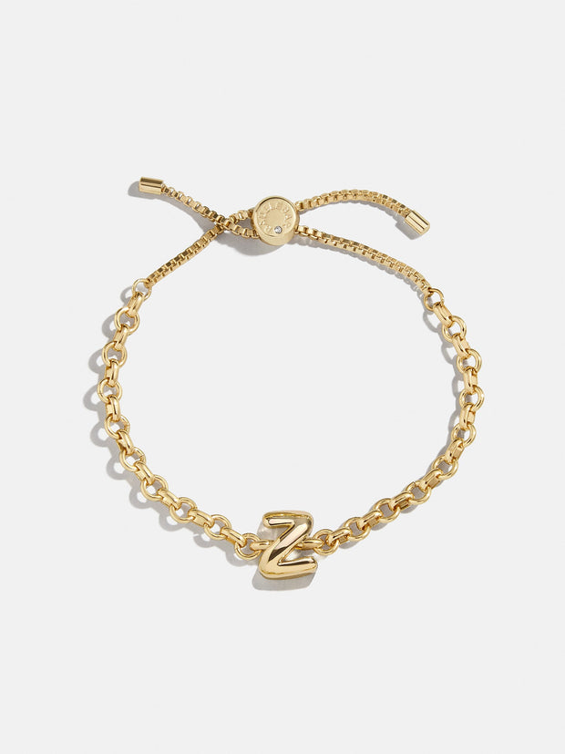 Chunky Chain Initial Bracelet - Gold