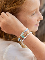 Kids' Custom Acrylic Nameplate Bracelet - Translucent Aqua