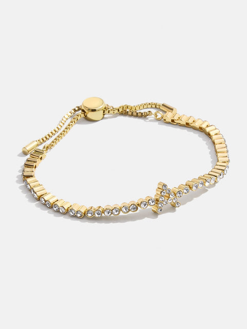 Tennis Initial Bracelet - Gold/Pavé