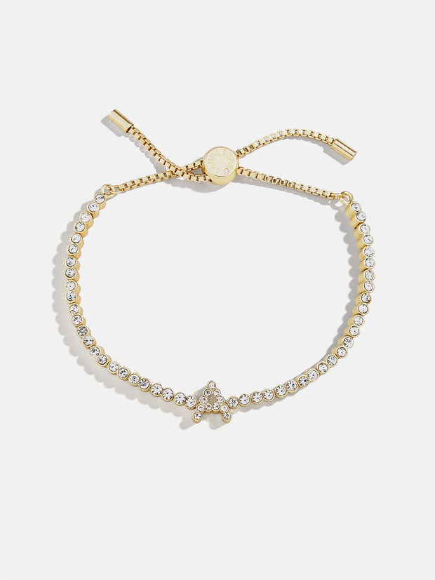 Tennis Initial Bracelet - Gold/Pavé