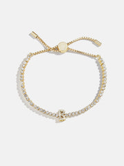 Tennis Initial Bracelet - Gold/Pavé