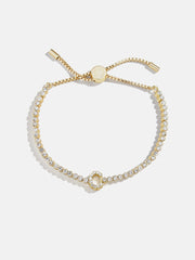 Tennis Initial Bracelet - Gold/Pavé