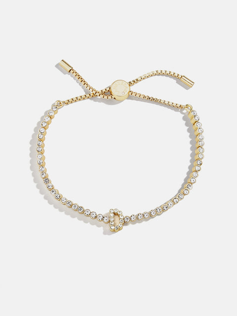 Tennis Initial Bracelet - Gold/Pavé