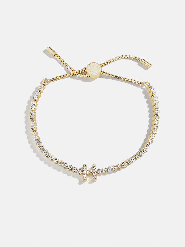 Tennis Initial Bracelet - Gold/Pavé