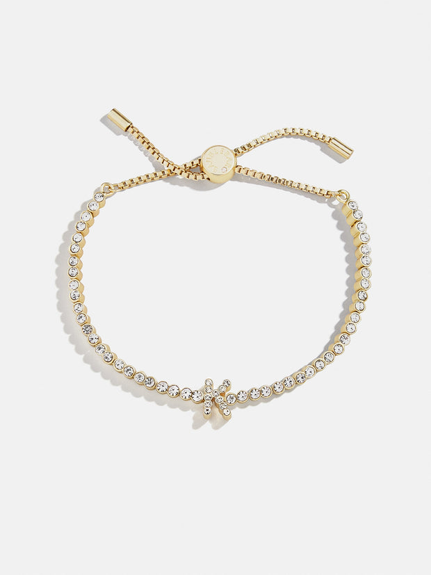 Tennis Initial Bracelet - Gold/Pavé