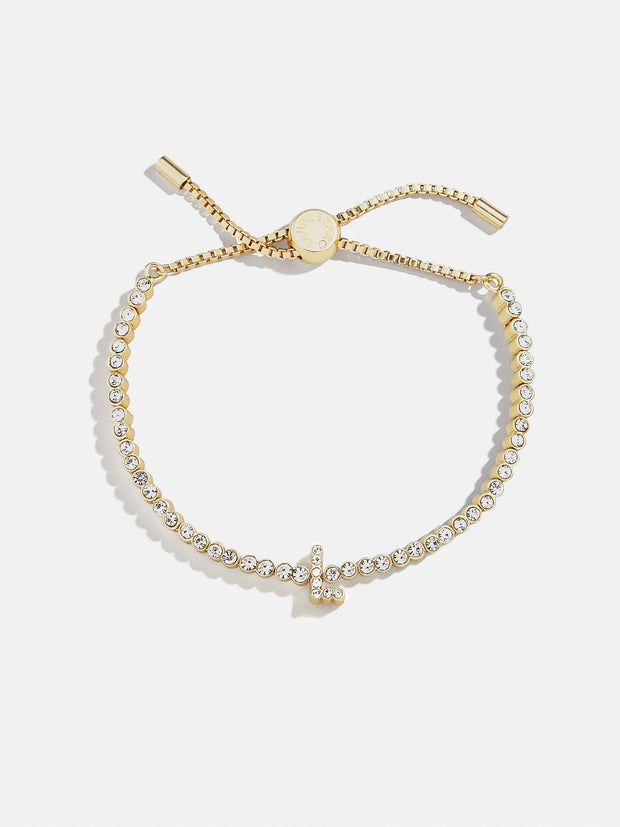 Tennis Initial Bracelet - Gold/Pavé